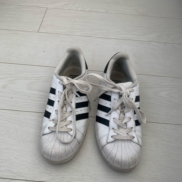 adidas Originals Shoes - Adidas SuperStar Womens Stripe Black and White Shoes Size US 5.5